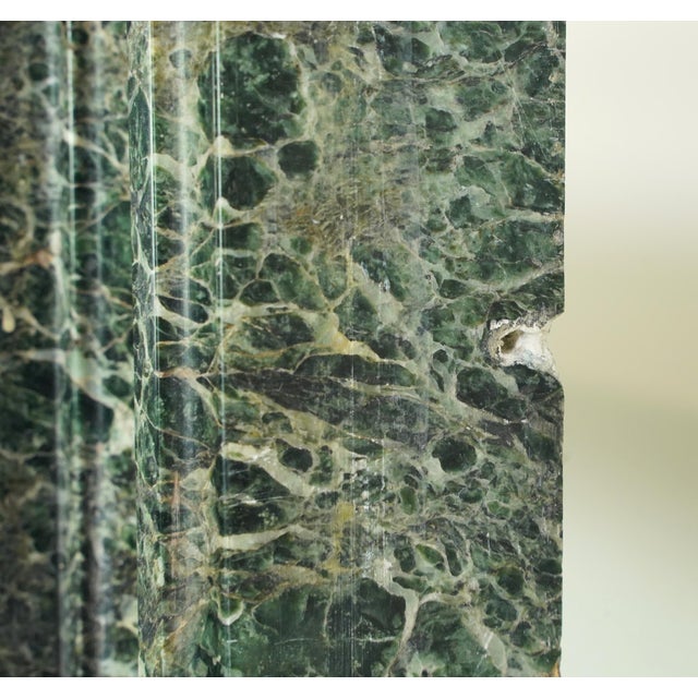 Antique Bolection Dark Green Marble Mantel For Sale - Image 13 of 16
