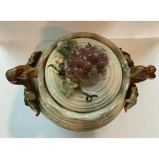 Bring classic Italian farmhouse charm to your table with this substantial vintage Italian majolica lidded tureen....