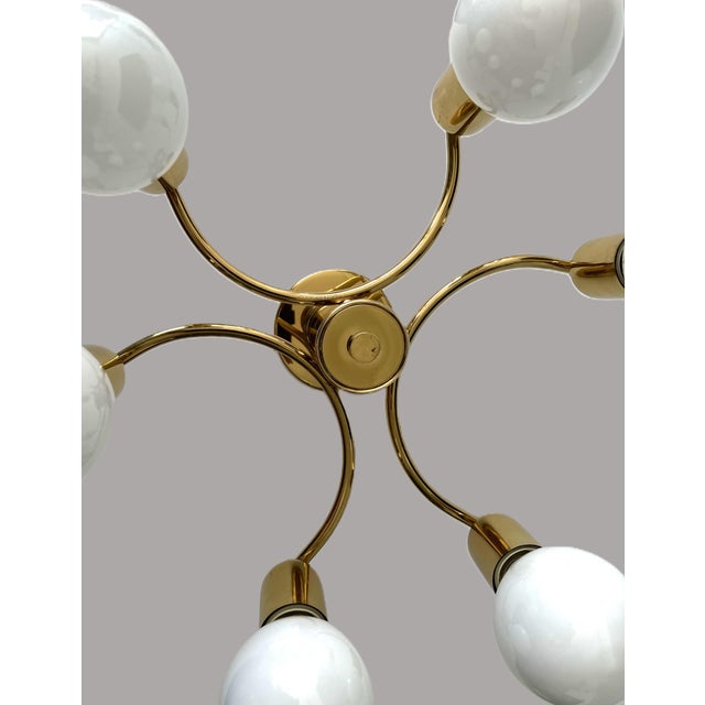 Mid-Century Modern Brass Ceiling Light, Germany, 1970s For Sale - Image 4 of 11