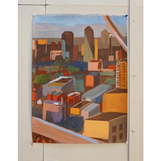 This is part of a series focusing on light on the buildings in Dallas from above. I did some sketches from "The Ball"...