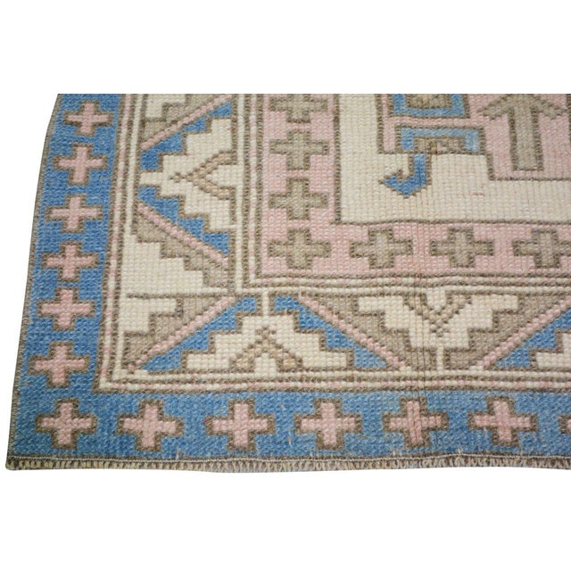 Vintage Turkish Anatolian Hand Knotted Wool Rug, 4'5''x5' For Sale - Image 4 of 5