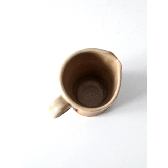 Tan Vintage Studio Pottery Pitcher For Sale - Image 8 of 13