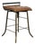 Matthew Izzo Home Seelbach Antique Brass and Tufted Leather Barstool For Sale
