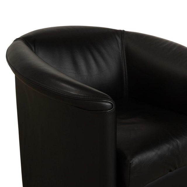 Wittmann Aura Armchair in Black Leather by Paolo Piva for Wittmann For Sale - Image 4 of 14