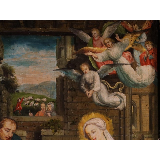 Follower of Gerard David, Nativity Scene, 1600, Oil Painting For Sale - Image 6 of 15