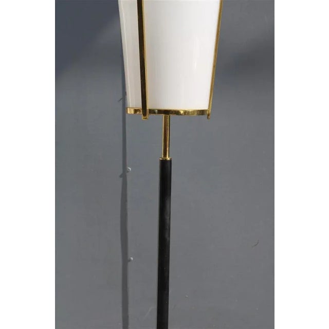 Metal Floor Lamp in Brass and Acrylic Glass from Stilnovo, 1950s For Sale - Image 7 of 13