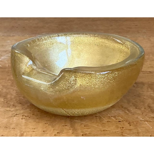 Vintage Murano Gold Flecked Glass Bowl For Sale - Image 10 of 12
