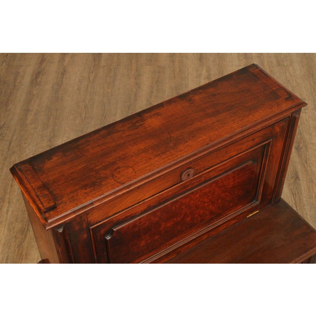 Antique Renaissance Revival Carved Walnut Drop-Front Desk For Sale - Image 11 of 18