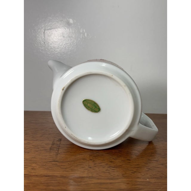 Vintage Floral Teapot Red White Porcelain | Mid Century Style Tea Pot For Sale - Image 11 of 14