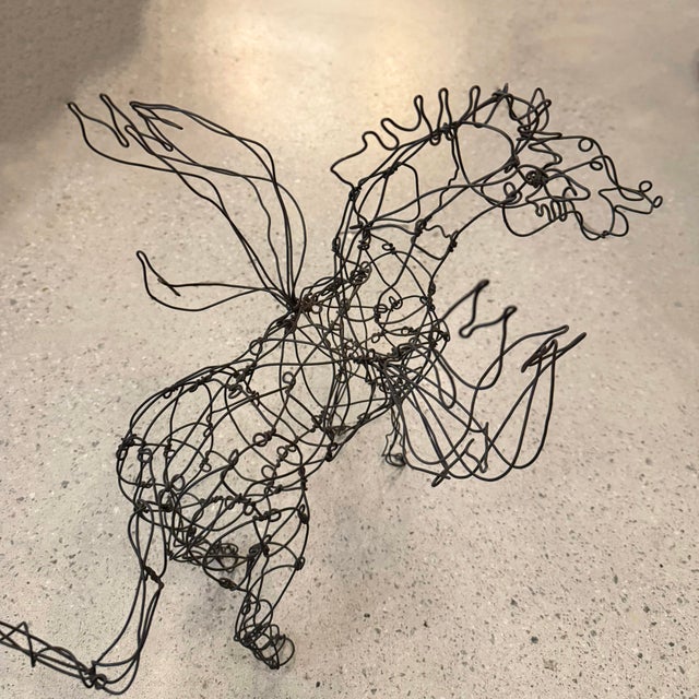 Folk Art Continuous Wire Pegasus Sculpture by Thai Varick For Sale In New York - Image 6 of 12