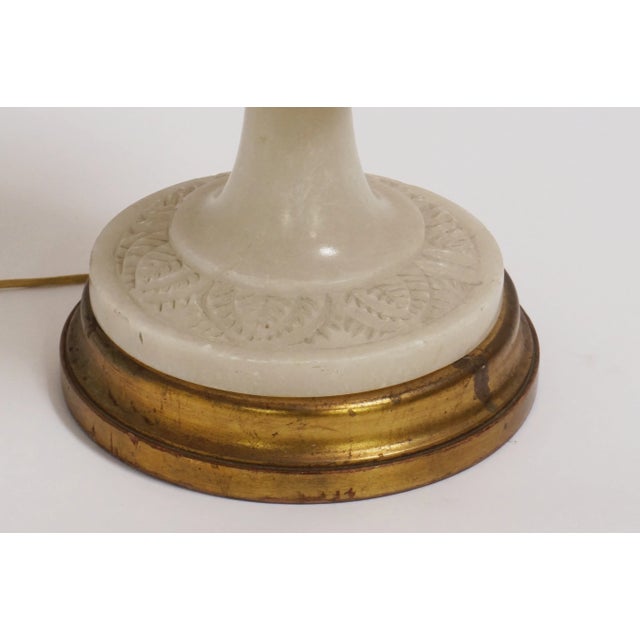 1950s Large Alabaster Leaf Urn Table Lamp, Lit From Within For Sale - Image 11 of 11