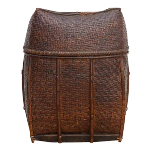 Large Antique Handwoven Nepalese Tharu Basket
