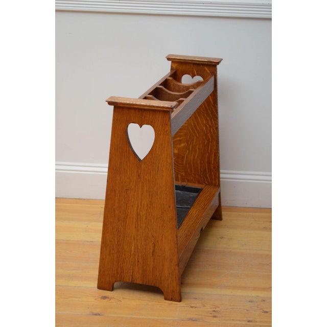 Arts and Crafts Umbrella Stand in Oak, 1890s For Sale - Image 9 of 10