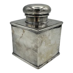 Antique Tea Cannister Silver Plate E.B Webster & Son Usa 1886-1928
