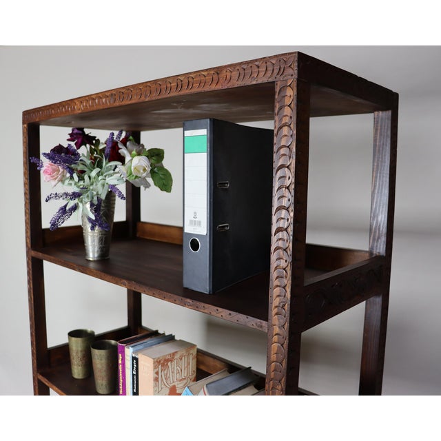 Hand Carved Oriental Wooden Cabinet Bookshelf Shelf, Nuristan, Afghanistan, 1980s For Sale - Image 9 of 15