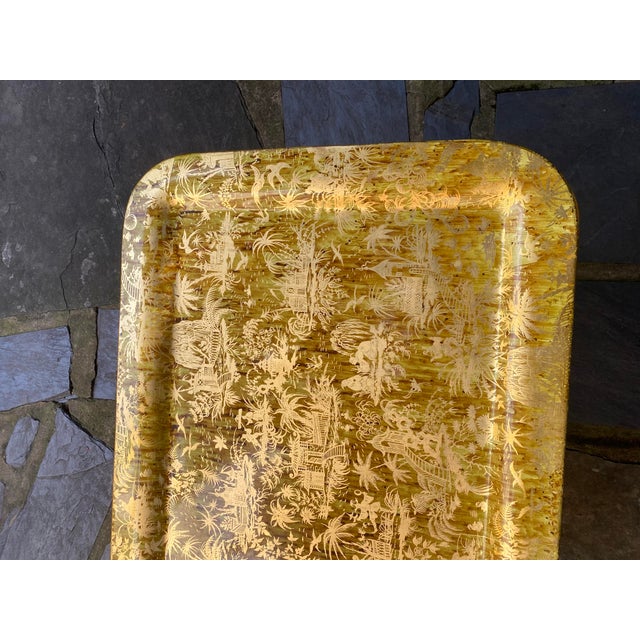 Fornasetti 1960s Fornasetti Metal Faux Bamboo Tray Table For Sale - Image 4 of 12