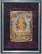 Chinoiserie Antique 19th Century Tibetan Manjushri Thangka – Bodhisattva of Wisdom in Custom Silver Gilt Frame For Sale - Image 3 of 18