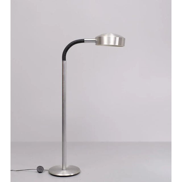 Silver Aluminum Flexible Goose Neck Floor Lamp from Herda, 1960 For Sale - Image 8 of 8