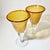 Amber 1980s Vintage Arts & Crafts Handblown Controlled Bubble Glass Wine Goblets - Set of 4. For Sale - Image 8 of 8
