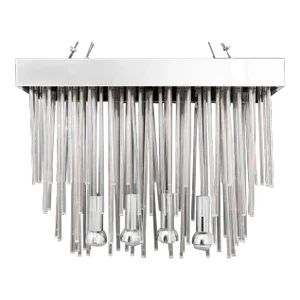 Modernist Fiber Optic and Chrome Chandelier