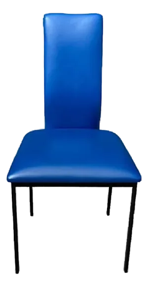 Custom Vibrant Cobalt Blue Marine-Grade Upholstered Modern High-Back Dining Chair