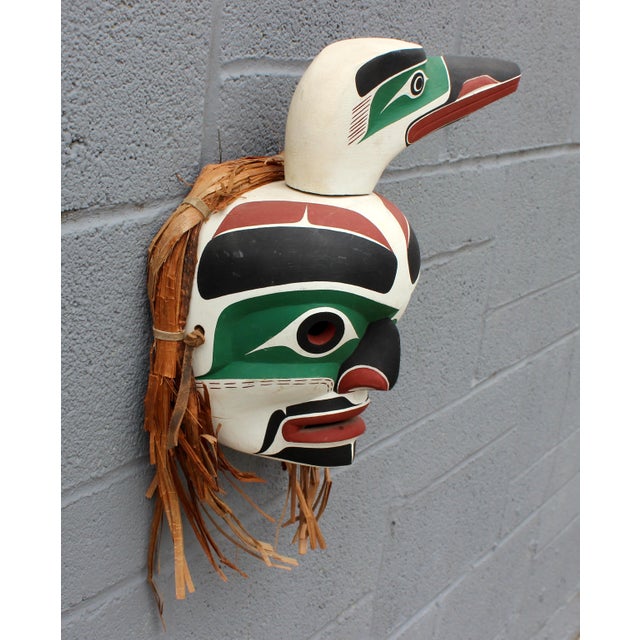 Great skillfully carved mask by Canadian , Gene Brabant. Born in Victoria B.C, in 1946. Very Tlingit reminiscent, Bold...