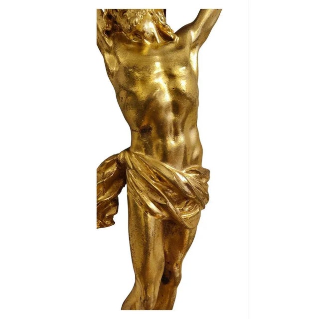 Large Cross with Christ in Gilt Bronze, 1640 For Sale - Image 10 of 13