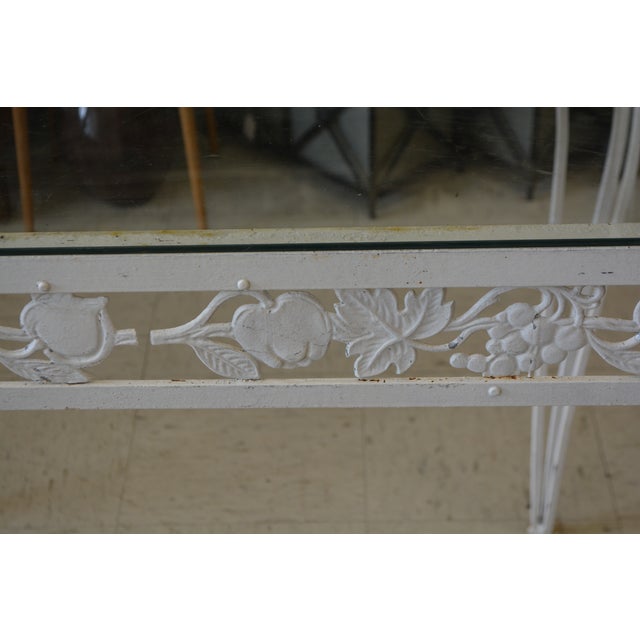 1970s Vintage White Ornate Iron & Metal Table W/ Shelves - Bakers Rack or Patio Plant Stand For Sale - Image 5 of 18