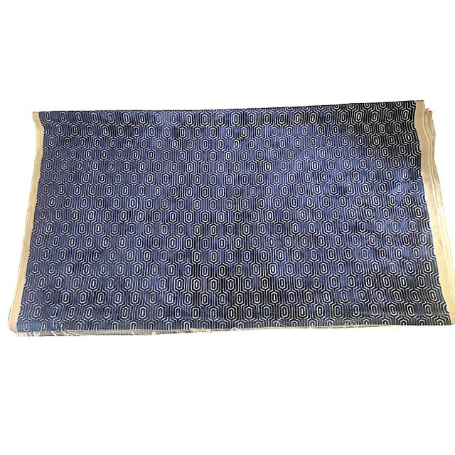 2000 - 2009 Art Deco/Geometric Cut Velvet Fabric Remnant After Schumacher, 4.8 Yards For Sale - Image 5 of 15