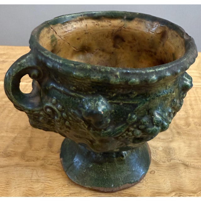 17th Century Small Spanish Colonial Neoclassical Ceramic Urn For Sale - Image 9 of 10