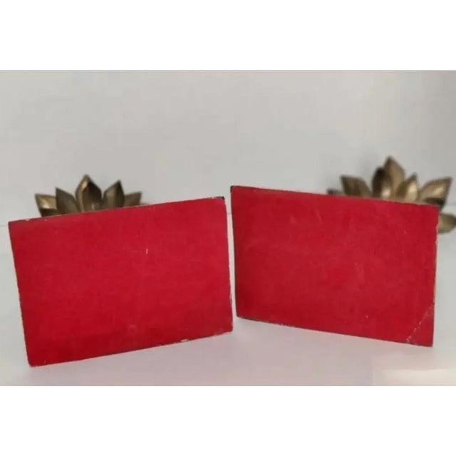 Brass Vintage Hollywood Regency Brass Pineapple Bookends - A Pair For Sale - Image 8 of 9