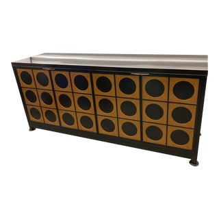 Italian Walnut and Cherry Veneer Sideboard For Sale