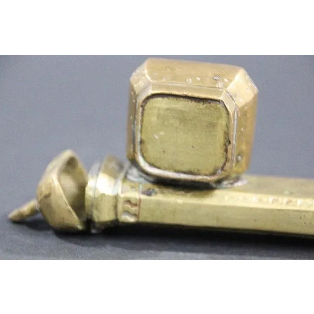 Early 19th Century Middle Eastern Brass Inkwell Qalamdan For Sale - Image 10 of 12