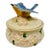 Vintage 1990s Fitz and Floyd Bluebird Dogwood Basket Weave Ceramic Lidded Dish For Sale