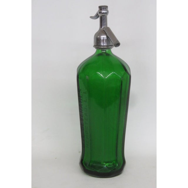 W & L Beverages Frank's Best Seltzer Green Bottle Glenshaw Art Deco Glass 4821b For Sale - Image 17 of 18
