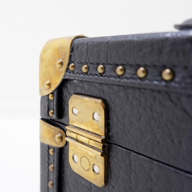 Vintage Black Leather Beauty Case by Pascal Morabito, 1980s For Sale - Image 5 of 15