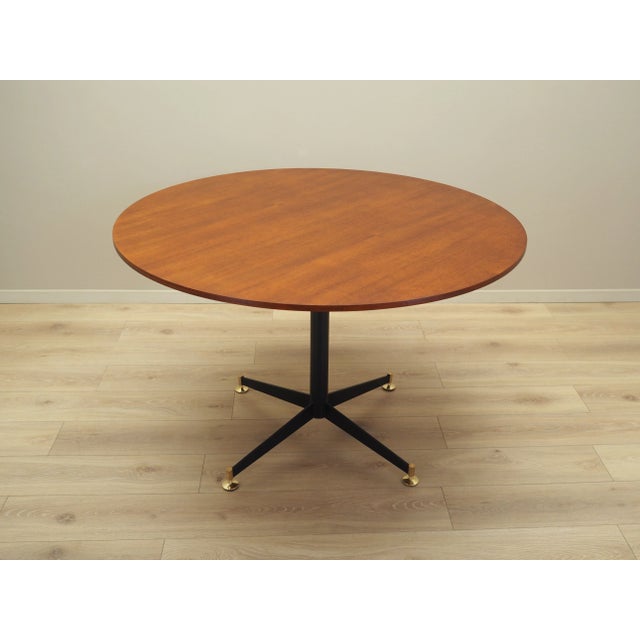 1970s Italian Round Teak Table, 1970s For Sale - Image 5 of 9
