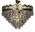 Vintage Gilded Metal and Crystal Chandelier, 1990s For Sale