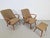 Forest Green Mid-Century Armchairs and Ottoman in Teak, 1960s, Set of 3 For Sale - Image 8 of 15