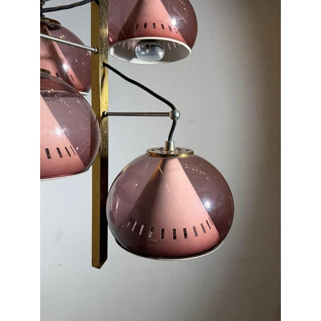 Vintage Pendant Light in Pink Acrylic Glass from Lamter Milano For Sale - Image 5 of 9