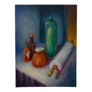 Vintage Still Life Oil Painting by Carol Leigh Taylor For Sale