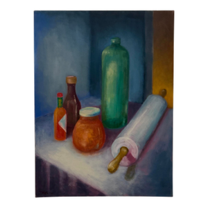 Vintage Still Life Oil Painting by Carol Leigh Taylor