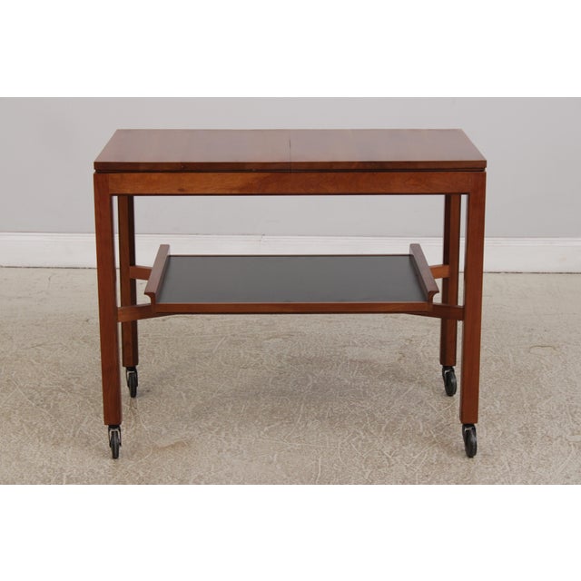 Age: Approx. 25 Years Old Details: In Manner Of Edward Wormley Model 7720 Solid Cherry Removable Serving Tray On Base...