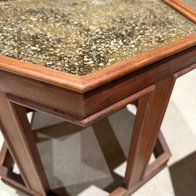 John Keal for Brown Saltman Hexagonal Pair Side Table Walnut Enamel For Sale - Image 9 of 15