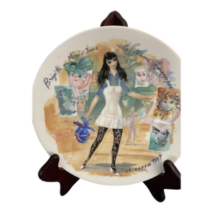 1960s d'Arceau-Limoges Brigitte in Mini Skirt Decorative Plate
