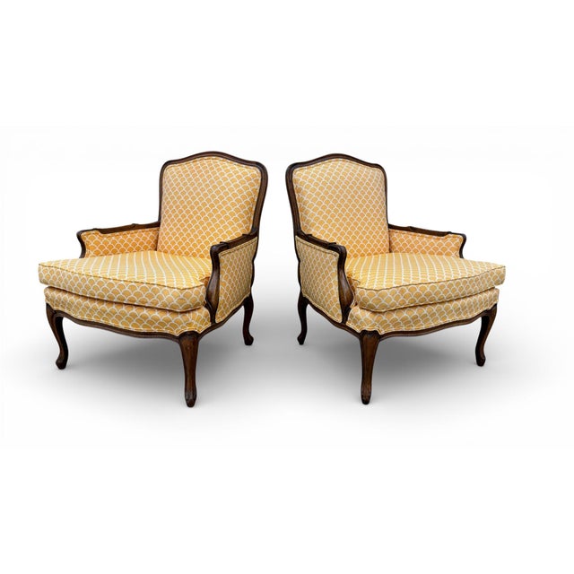 French Country Vintage Century Chair French Bergere Chairs, a Pair For Sale - Image 3 of 17