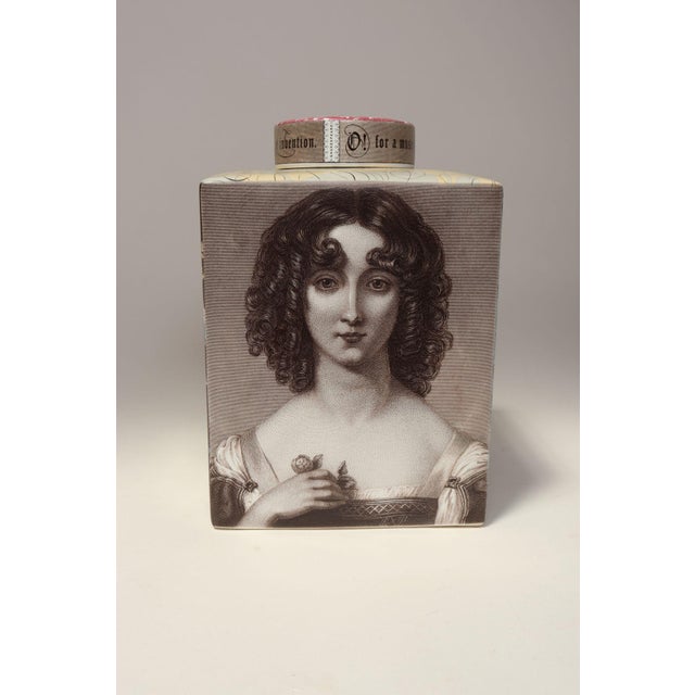 Piero Fornasetti Large Porcelain Four-Sided Ginger Jar by Fringe Studio For Sale - Image 4 of 12
