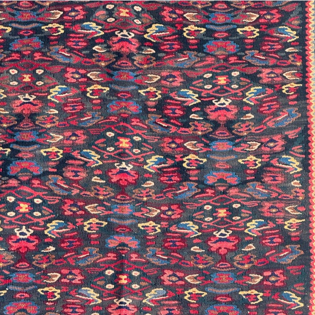 Vintage Middle Eastern Rug with Pink and Blue Floral Patterns, 1980s For Sale - Image 18 of 18