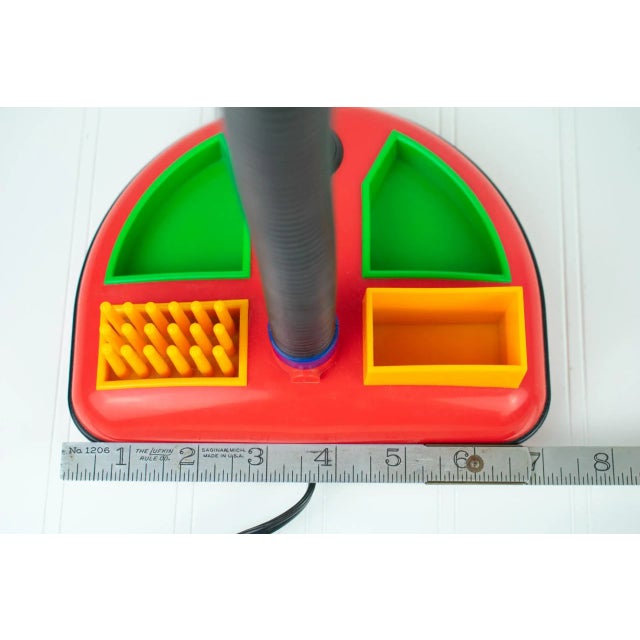 Vintage 1980's Rabbit Tanaka Gooseneck Memphis Desk Lamp & Organizer, Red & Blue For Sale In Minneapolis - Image 6 of 12