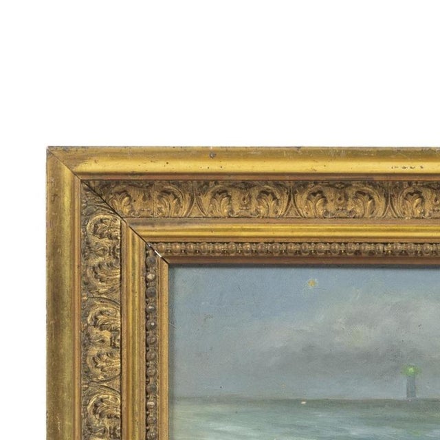 Painting - Marine. "Farol da Foz do Douro", oil on wood. Dimensions: 20 cm x 31 cm.